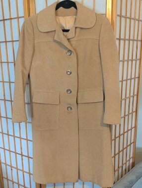 Vintage Womens Camel Hair Long Coat
